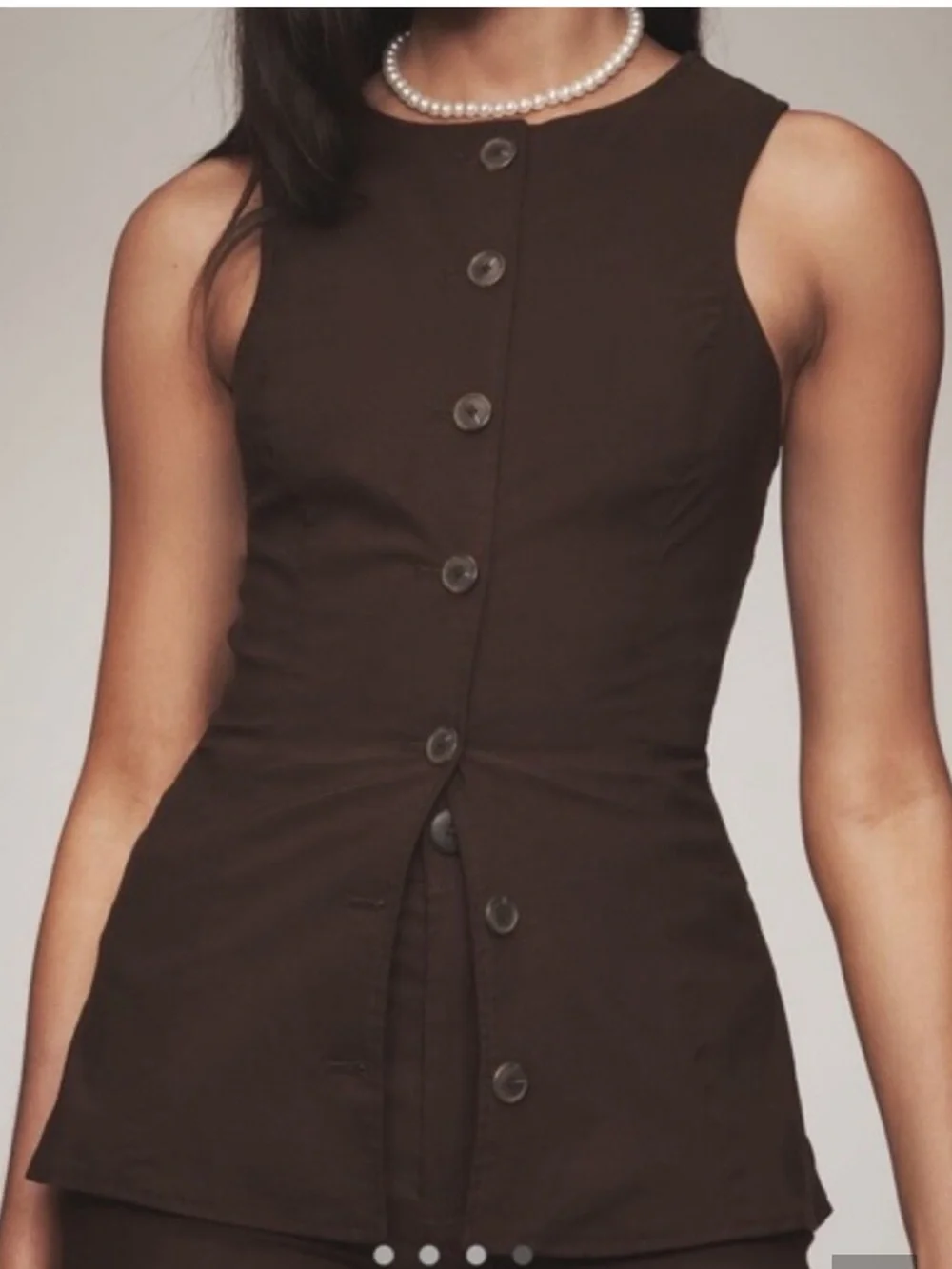 Maeve Anthropologie Button Front Vest Top